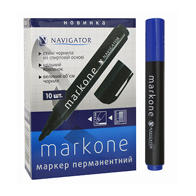 Маркер перманентний NV-73910 синій (12/120/1200) (NAVIGATOR)